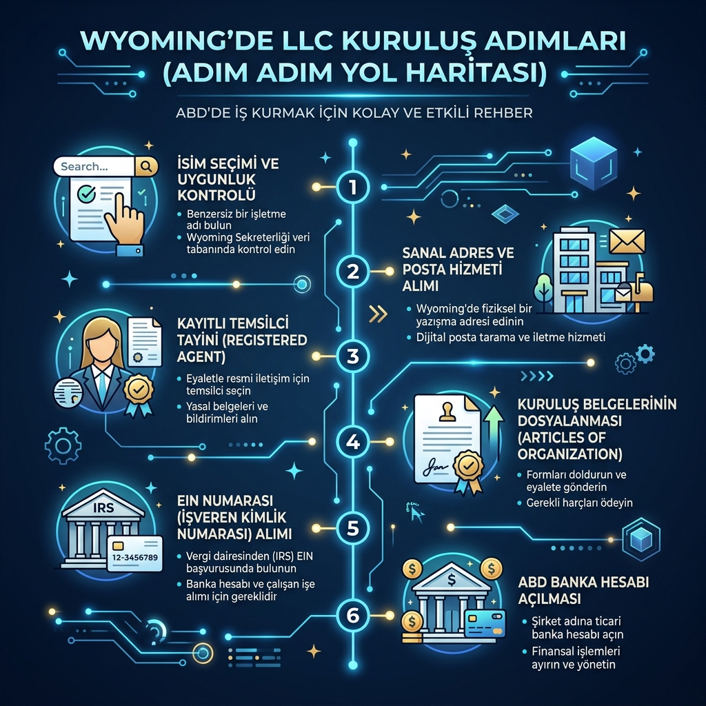 Wyoming LLC kurulum adımları ve tescil yol haritası